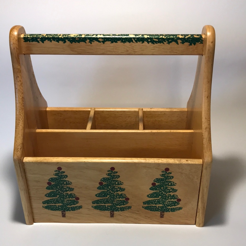 Vintage 1998 Furio Wooden Christmas Caddy